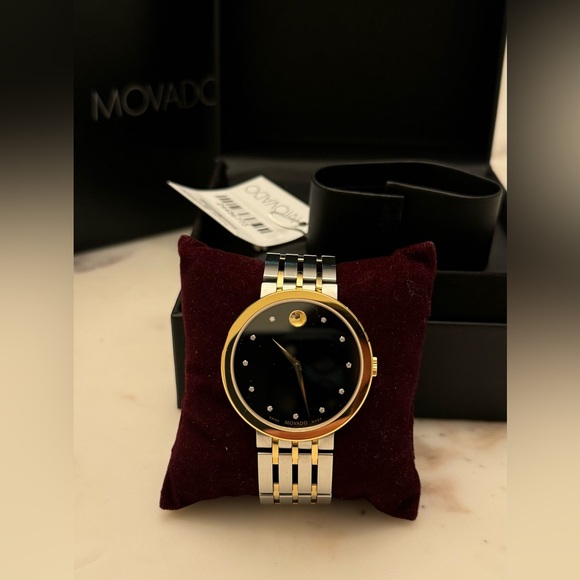 Movado Esperanza Men's two-tone watch with gold and diamond